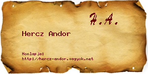 Hercz Andor névjegykártya